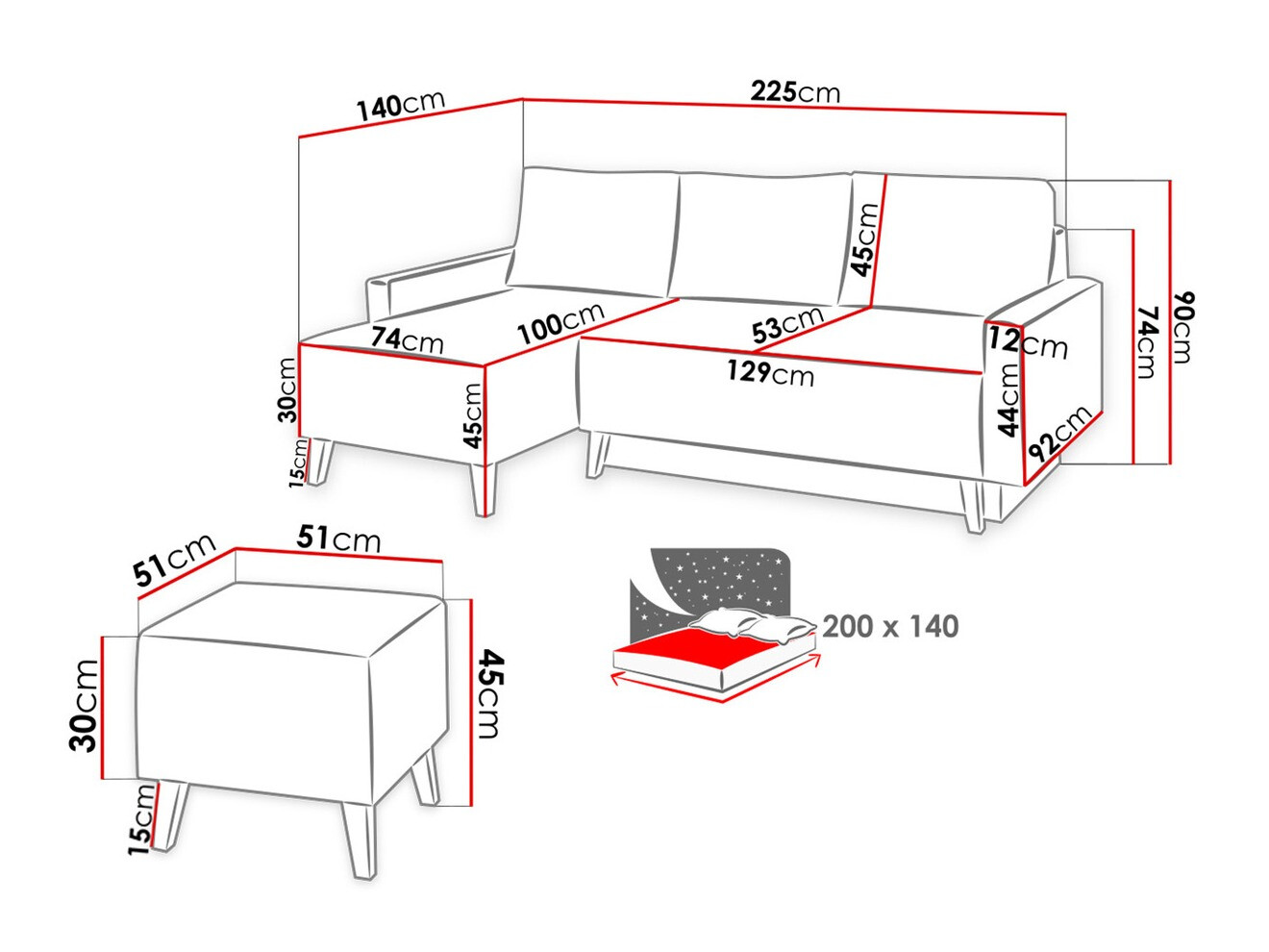 Mīksto mēbeļu komplekts Etrmoru 137