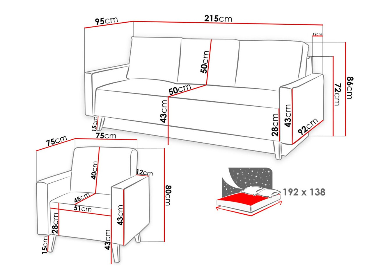 Mīksto mēbeļu komplekts Etrmoru 138