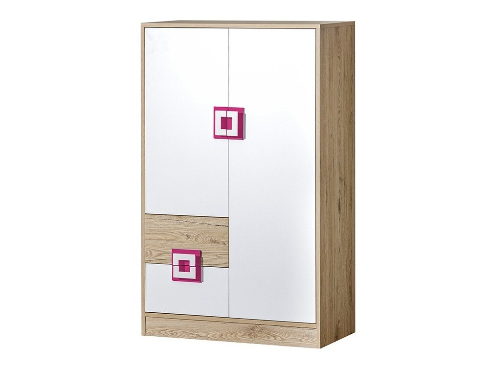 Kомод Balvire 108 (Светлый дуб + Белый + Розовый)