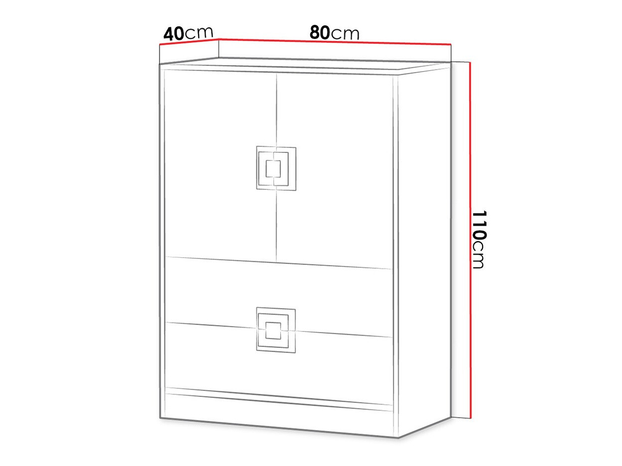 Kомод Balvire 109 (Светлый дуб + Белый + Серый)