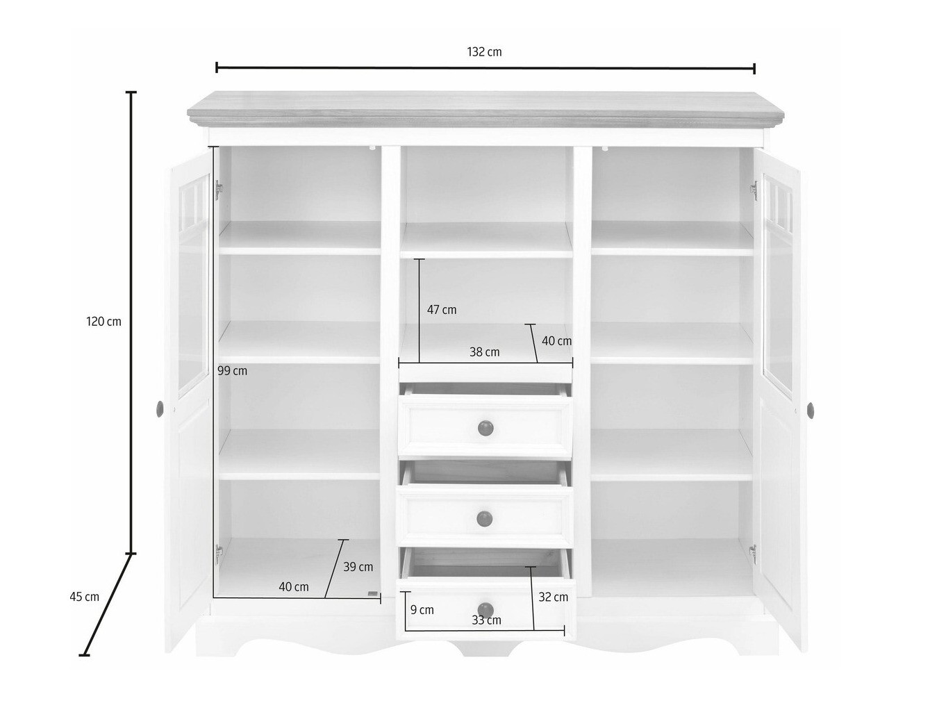 Kомод Fentivo 108 (Белый + Медовый дуб)