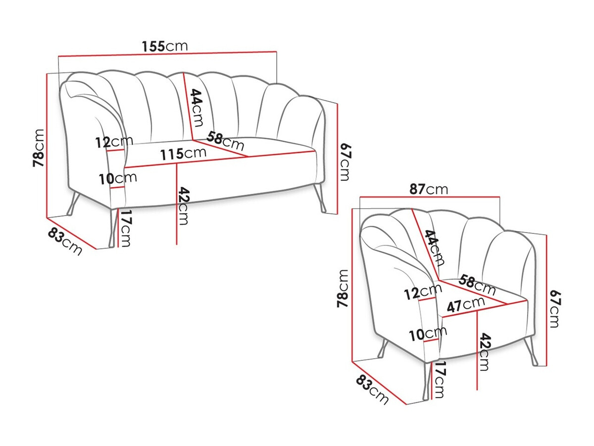 Mīksto mēbeļu komplekts Providence 152 (Eureka 2127)