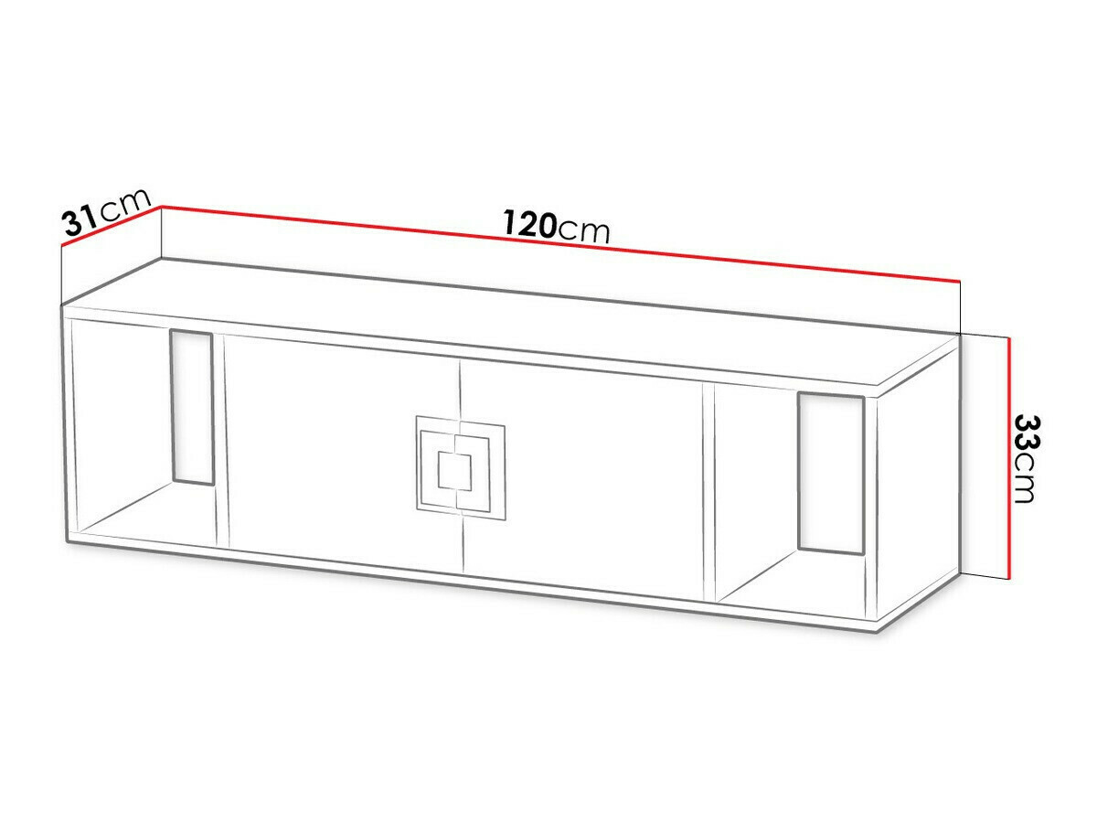 Настенная полка Balvire 112 (Светлый дуб + Белый + Серый)