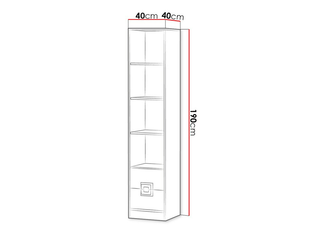 Plaukts Balvire 107 (Gaišs ozols + Balts + Tirkīzs)