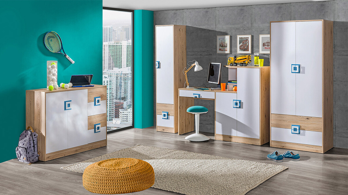 Шкаф Balvire 104 (Светлый дуб + Белый + Серый)