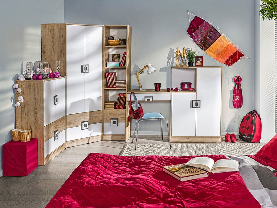 Стеллаж Balvire 107 (Светлый дуб + Белый)