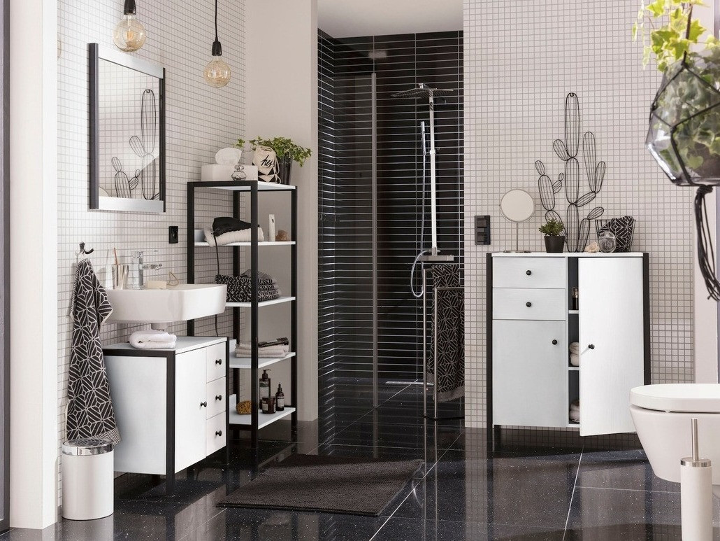 Spogulis Larnovo 114 (Pelēks ozols + Melns)