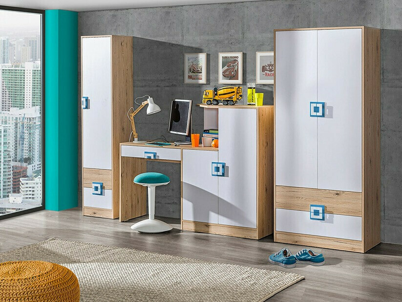 Plaukts Balvire 106 (Gaišs ozols + Balts + Pelēks)