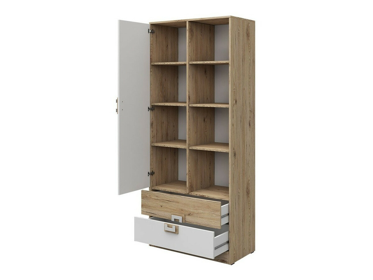 Стеллаж Balvire 105 (Светлый дуб + Белый + Розовый)