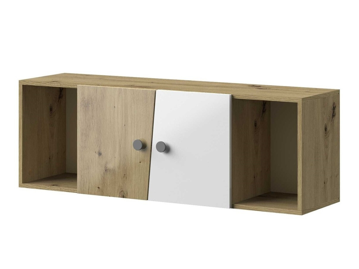 Настенные шкафы Mirelbu 111 (Artisan дуб + Глянцевый белый + Серый)