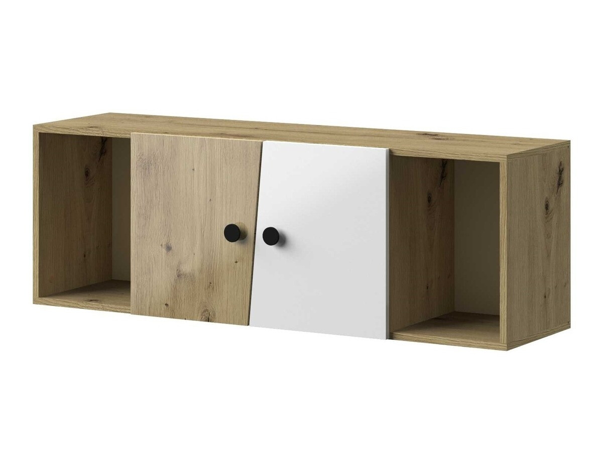 Piekarams skapītis Mirelbu 111 (Artisan ozols + Glancēts balts + Melns)