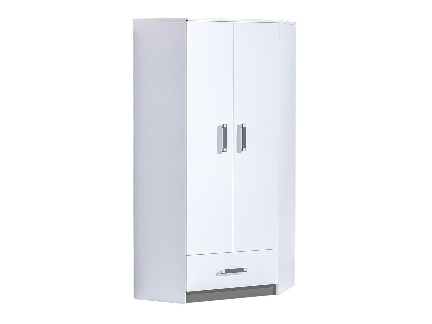 Stūra skapis Lorlare 112 (Balts + Pelēks)