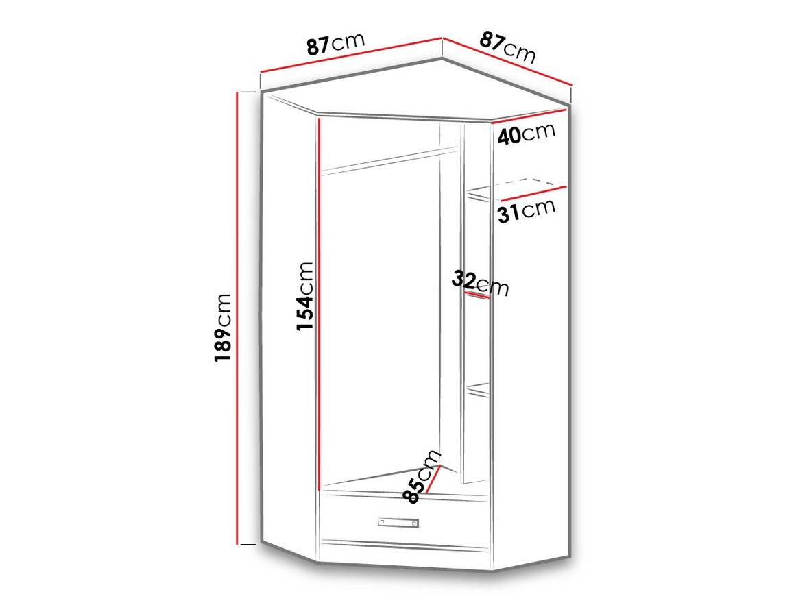 Stūra skapis Lorlare 112 (Balts + Tirkīzs)