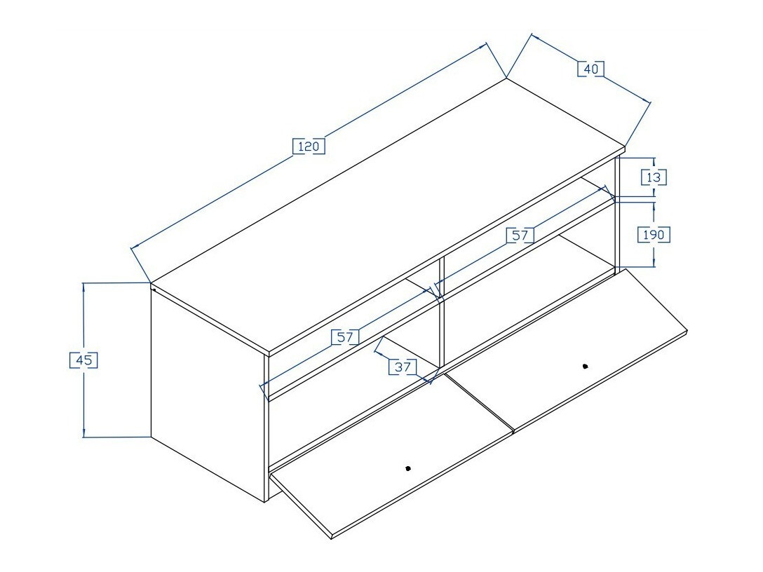 TV galds Mirelbu 107 (Artisan ozols + Balts + Melns)