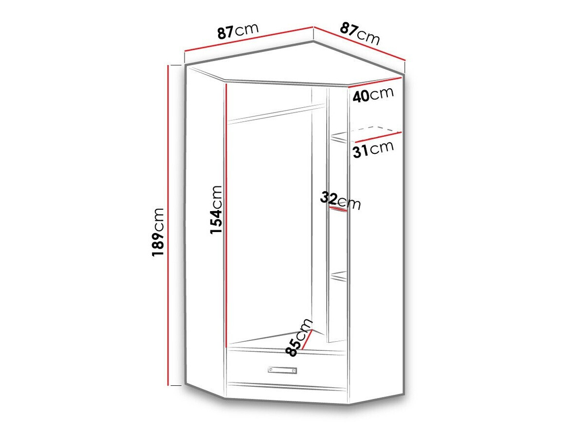 Угловой шкаф Lorlare 112 (Белый + Розовый)
