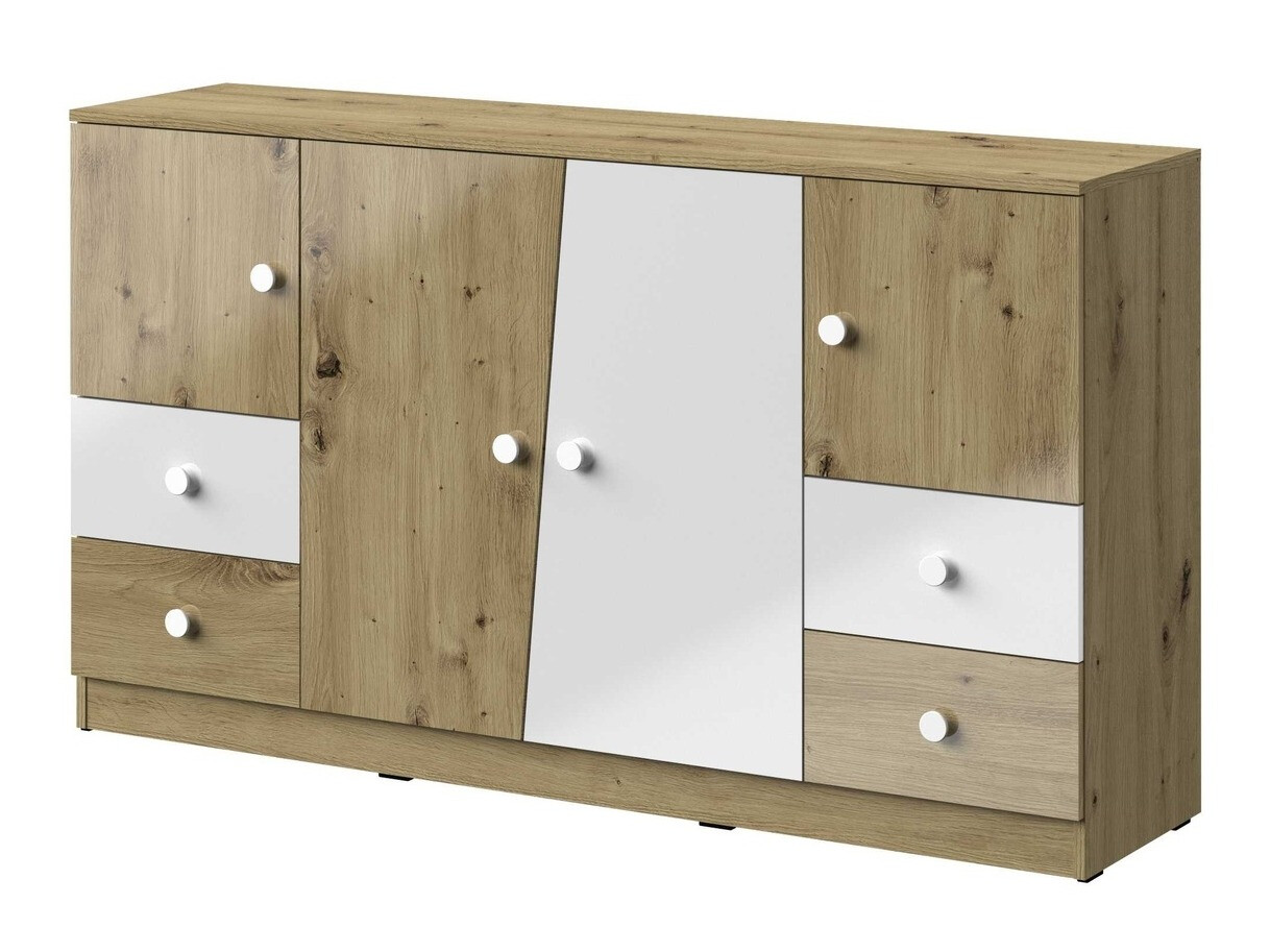 Kumode Mirelbu 105 (Artisan ozols + Glancēts balts)