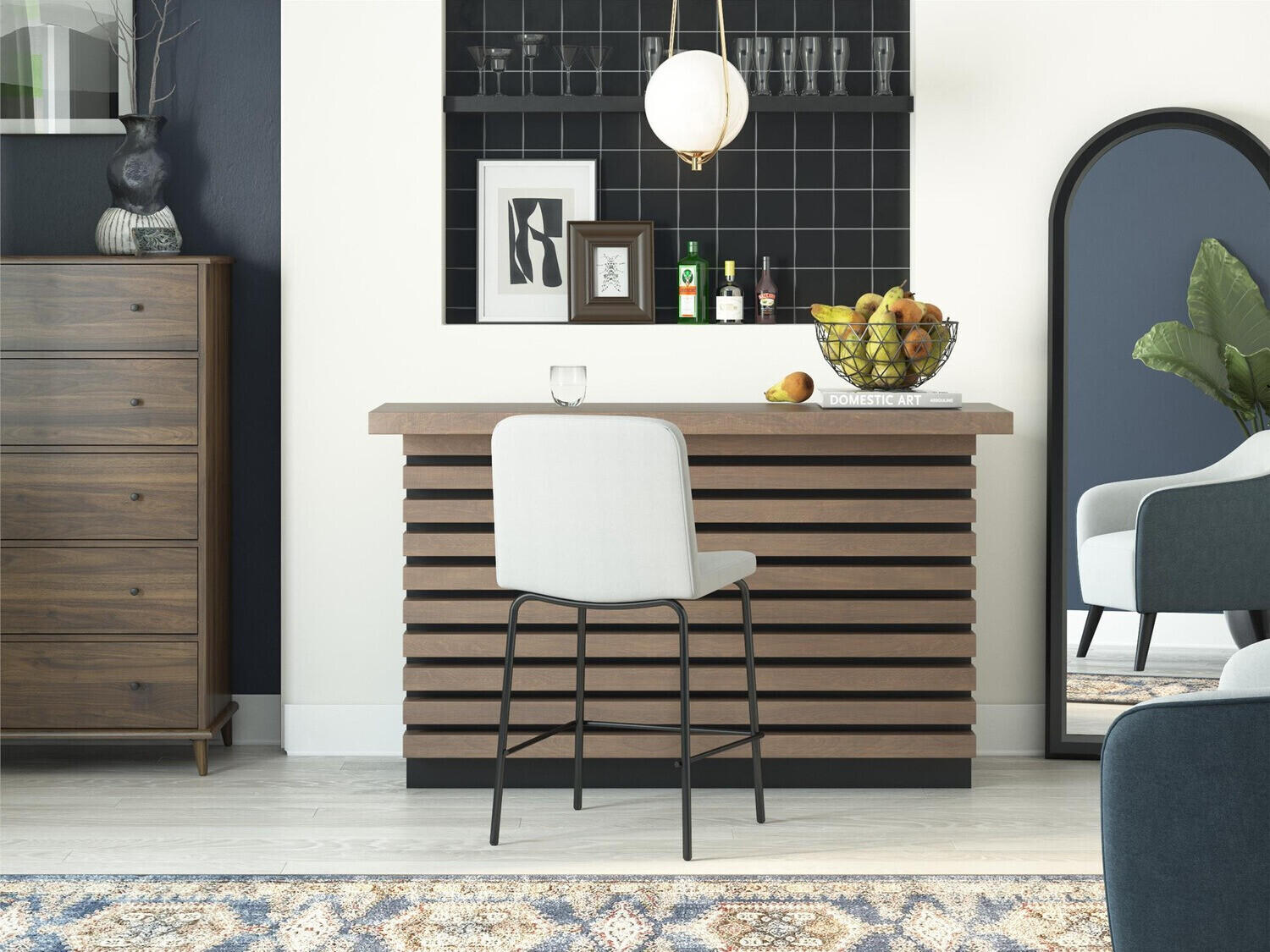 Низкий барный стул Tulsa 209 (Серый + Чёрный)