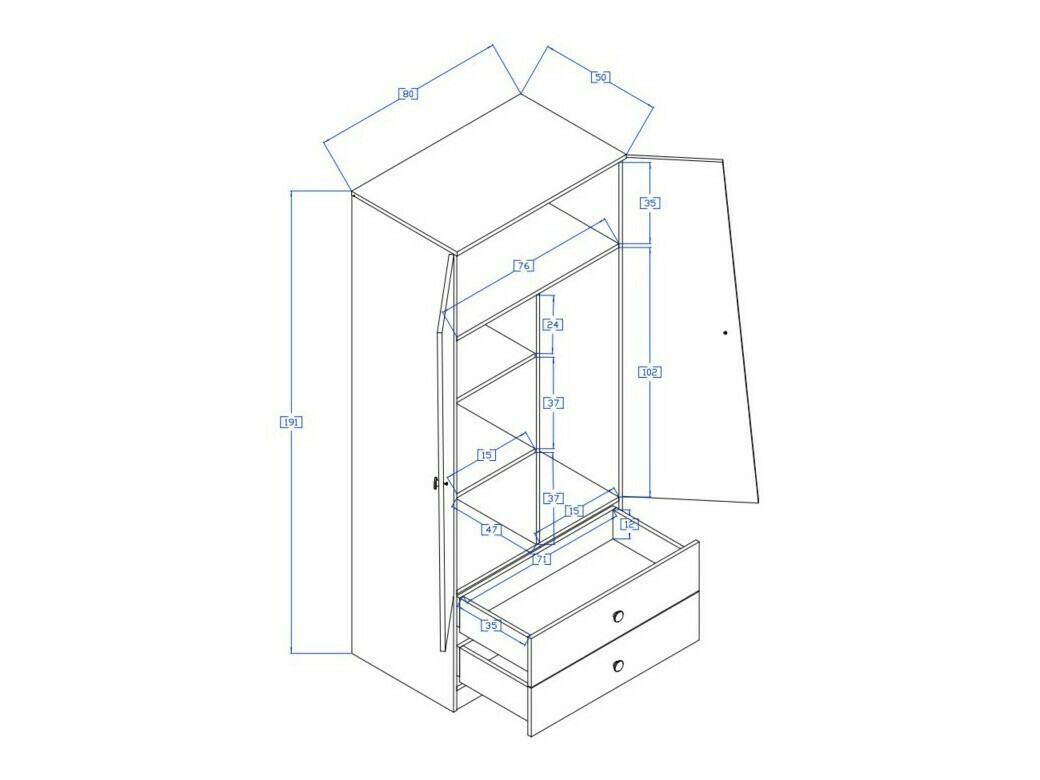 Шкаф Mirelbu 100 (Artisan дуб + Белый + Чёрный)