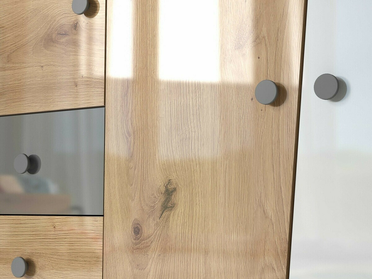 Skapis Mirelbu 100 (Artisan ozols + Balts + Melns)