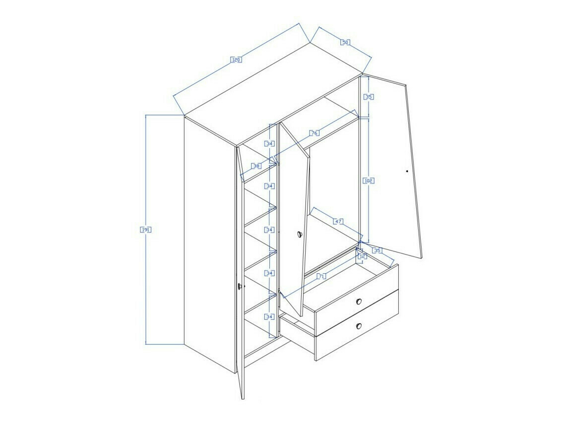 Skapis Mirelbu 102 (Artisan ozols + Glancēts balts + Glancēts pelēks)