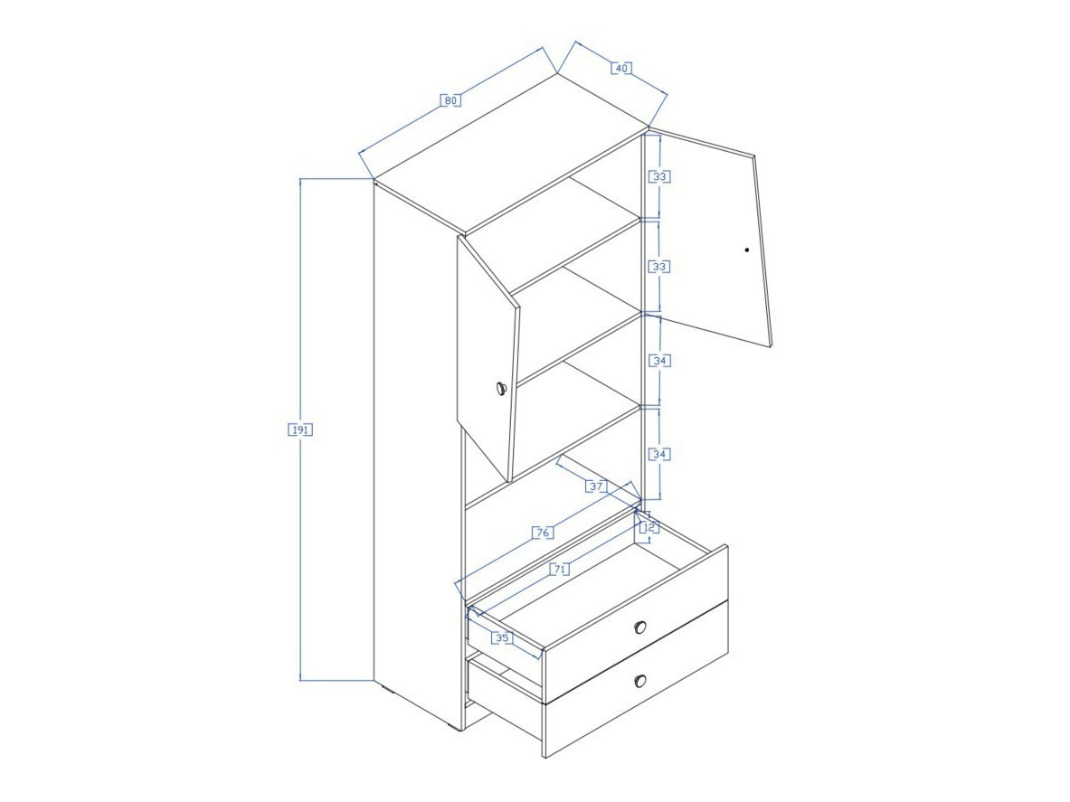 Стеллаж Mirelbu 103 (Artisan дуб + Глянцевый белый)