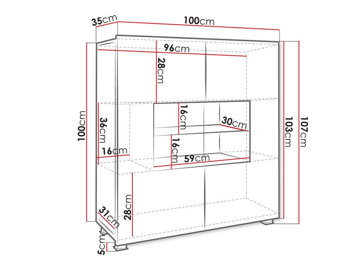 Skapis Tivdalu 100 (Zeltains ozols)