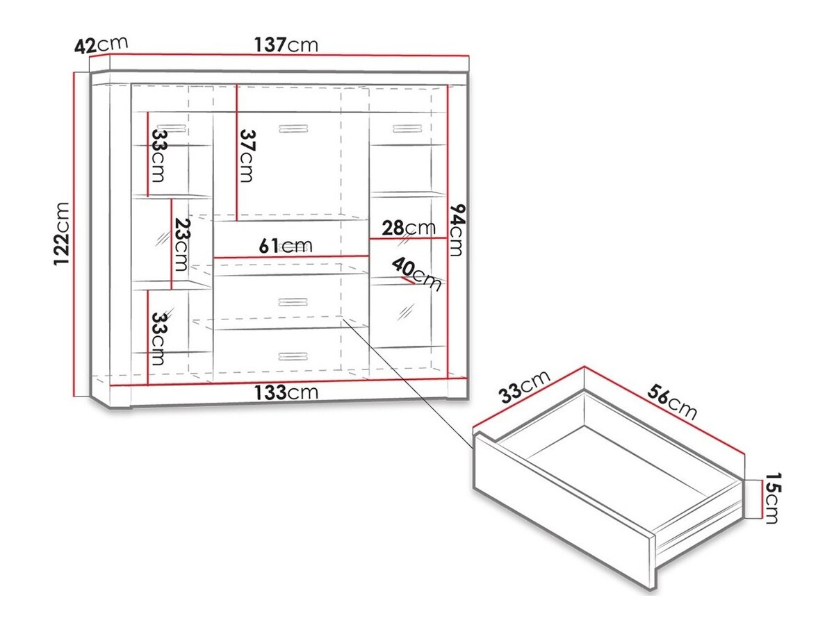 Kumode Serfeno 105 (Amatniecības balts)