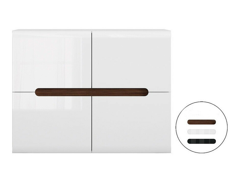 Skapis Serveso 106 (Balts + Glancēts balts)