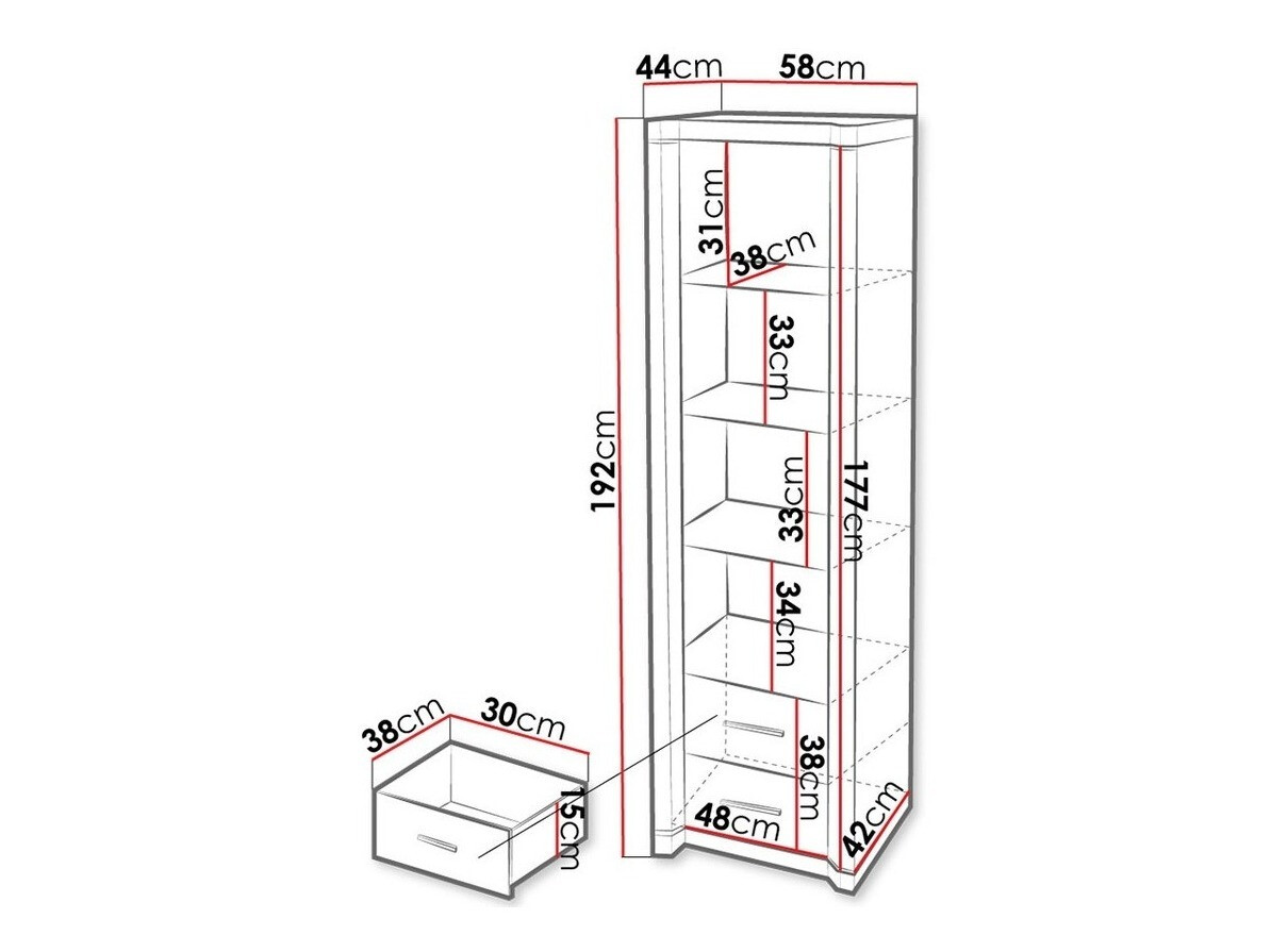 Стеллаж Lorelie 115 (Сонома Дуб)