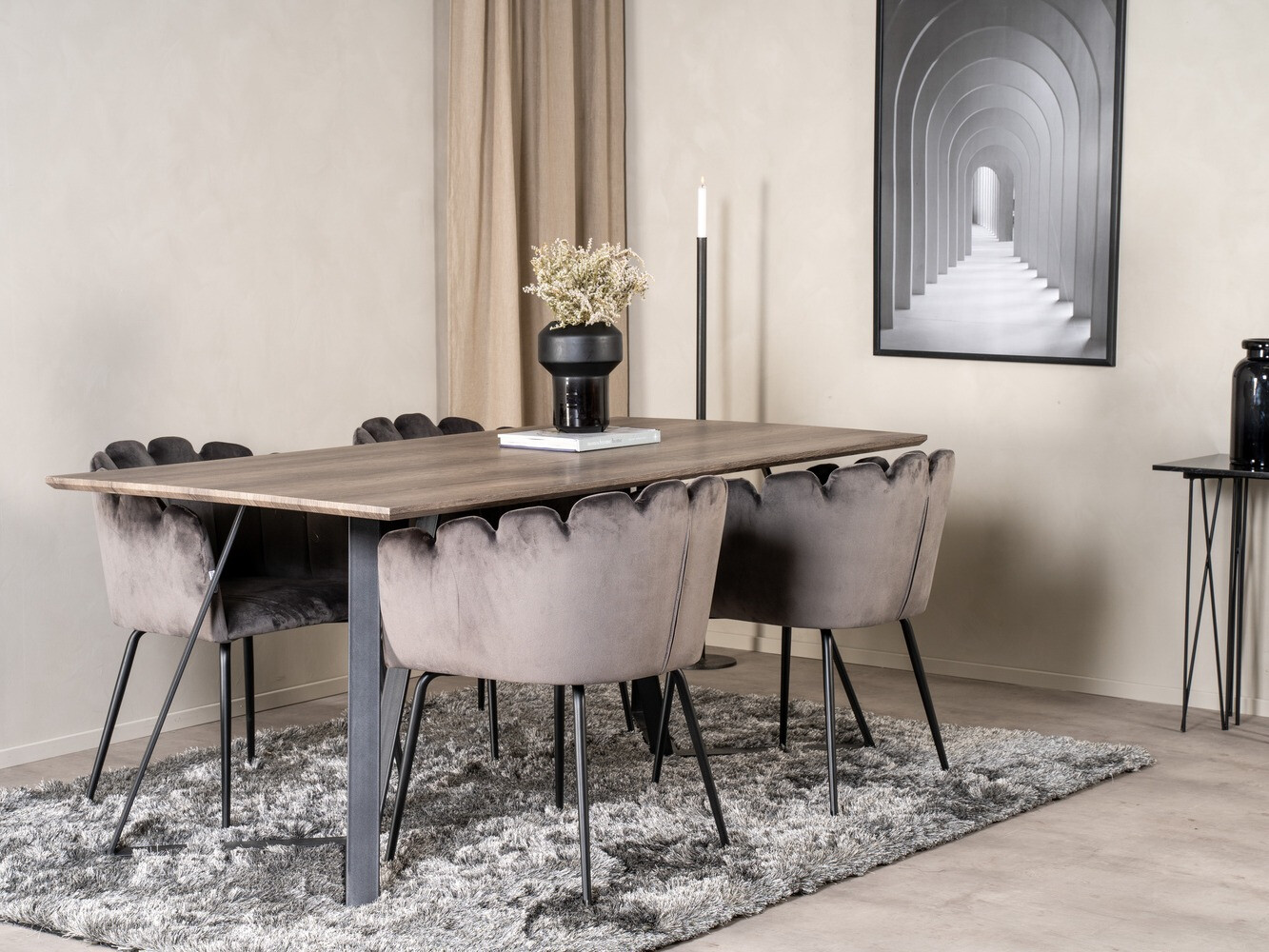 Cтол Dallas 372 (Светлое дерево + Чёрный)