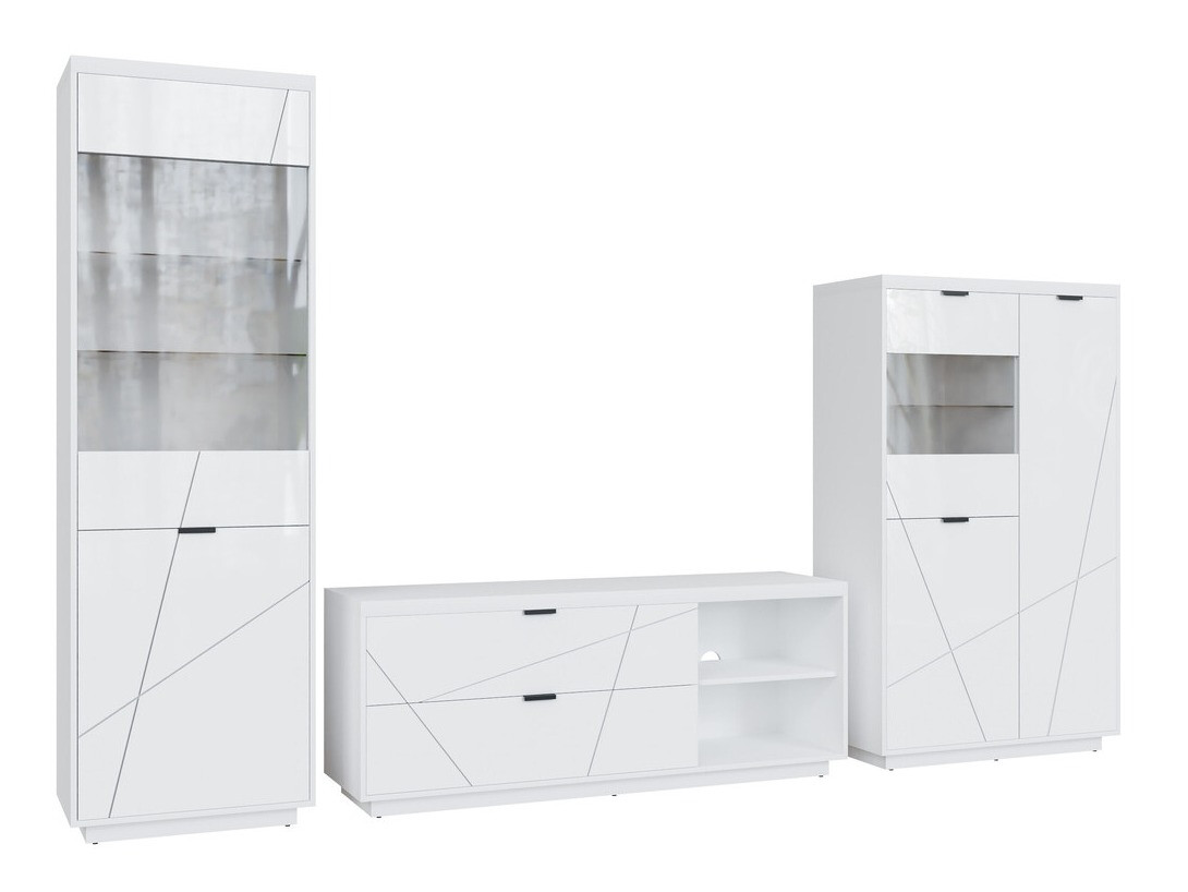 Набор для гостиной Fivale 112 (Глянцевый белый + Белый)