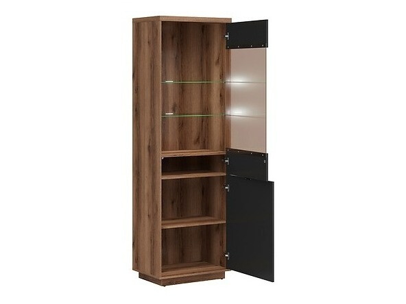 Viesistabas komplekts Fivale 113 (Tumšs delano ozols + Matēts melns)