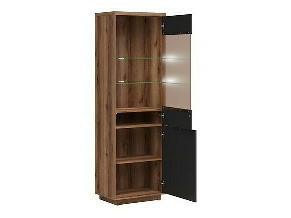 Viesistabas komplekts Fivale 114 (Tumšs delano ozols + Matēts melns)