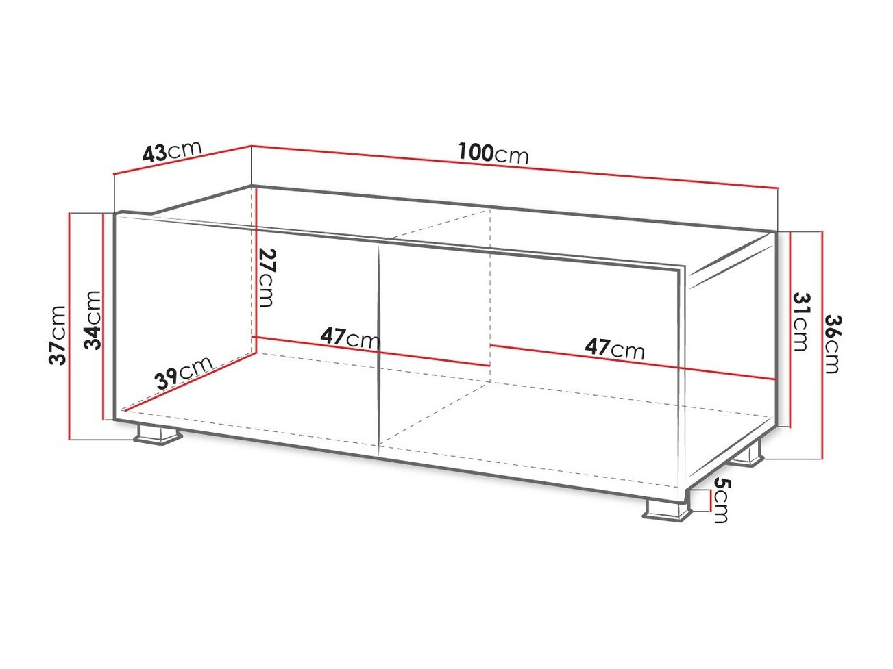 TV galds Tivdalu 104 (Balts + Glancēts balts)