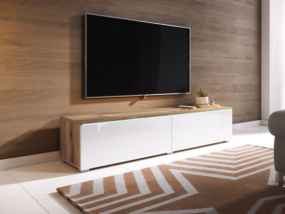 TV galds Scientia (Votan ozols + Glancēts balts)