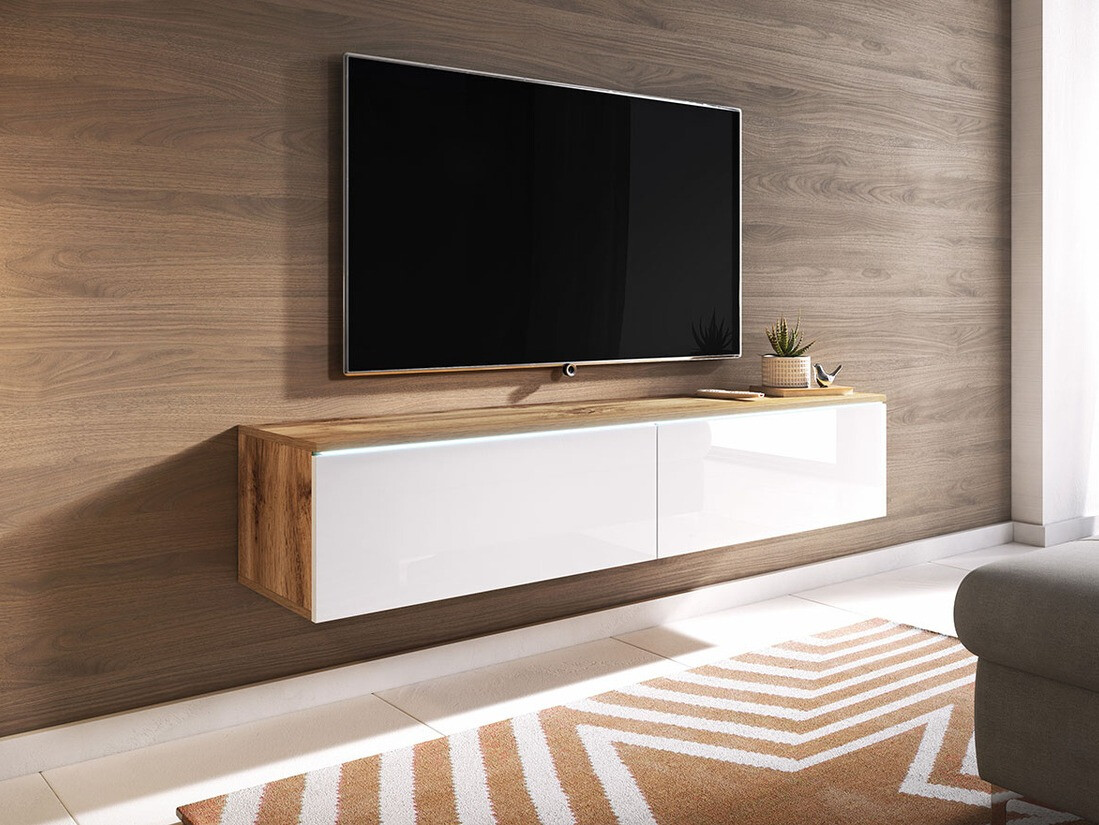 TV galds Scientia (Votan ozols + Glancēts balts)