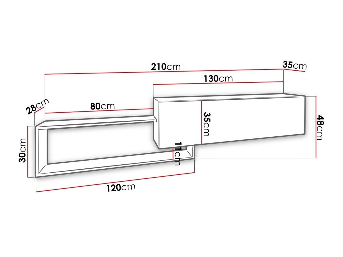 ТВ тумба Utica 101 (Белый + Дуб вотан)