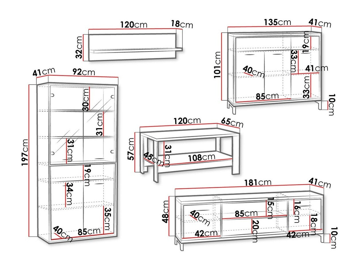 Набор для гостиной Etrmoni 118 (Светлое дерево)