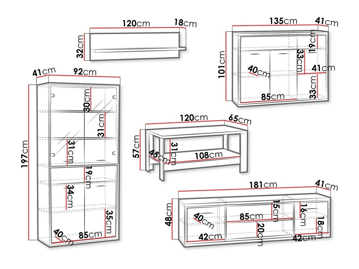 Набор для гостиной Etrmoni 118 (Светлое дерево)