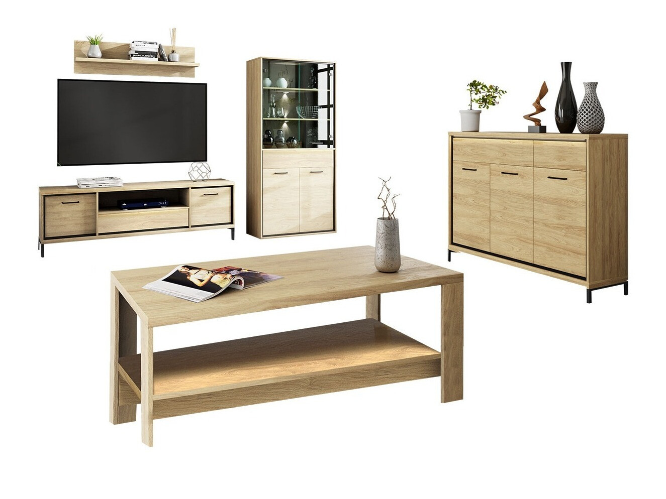 Viesistabas komplekts Etrmoni 118 (Gaišs koks)