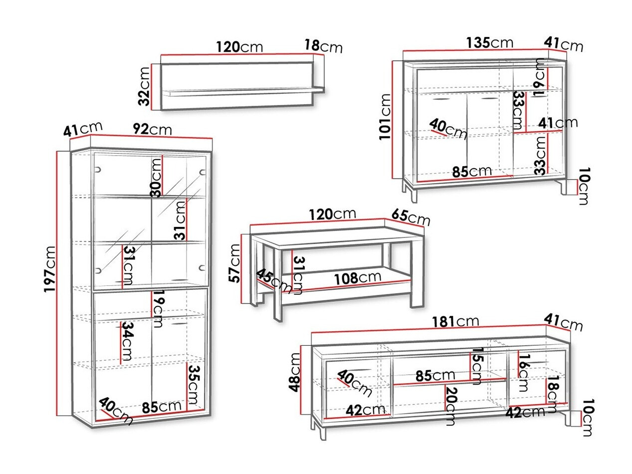 Viesistabas komplekts Etrmoni 118 (Gaišs koks)