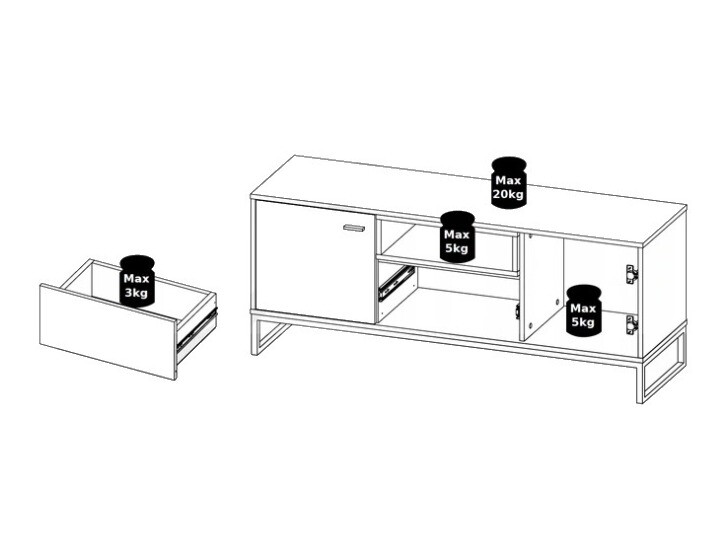 TV galds Baltesi 102 (Balts + Artisan ozols)