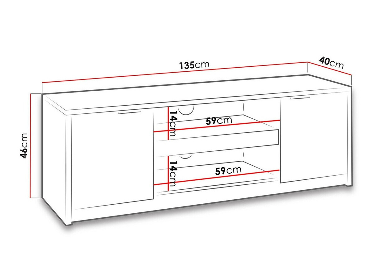 TV galds Providence 123 (Monastery ozols + Glancēts melns)