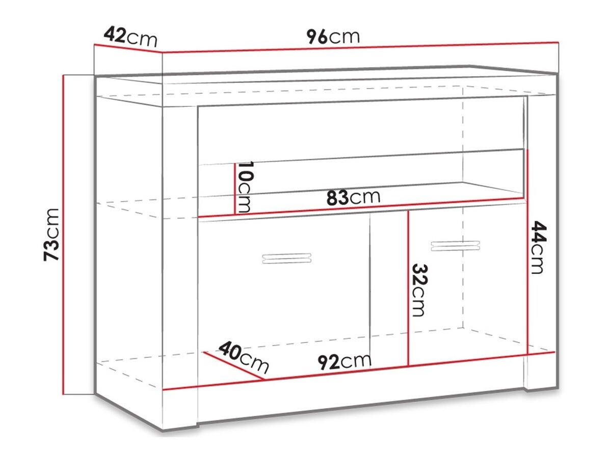 TV galds Serfeno 107 (Amatniecības balts)