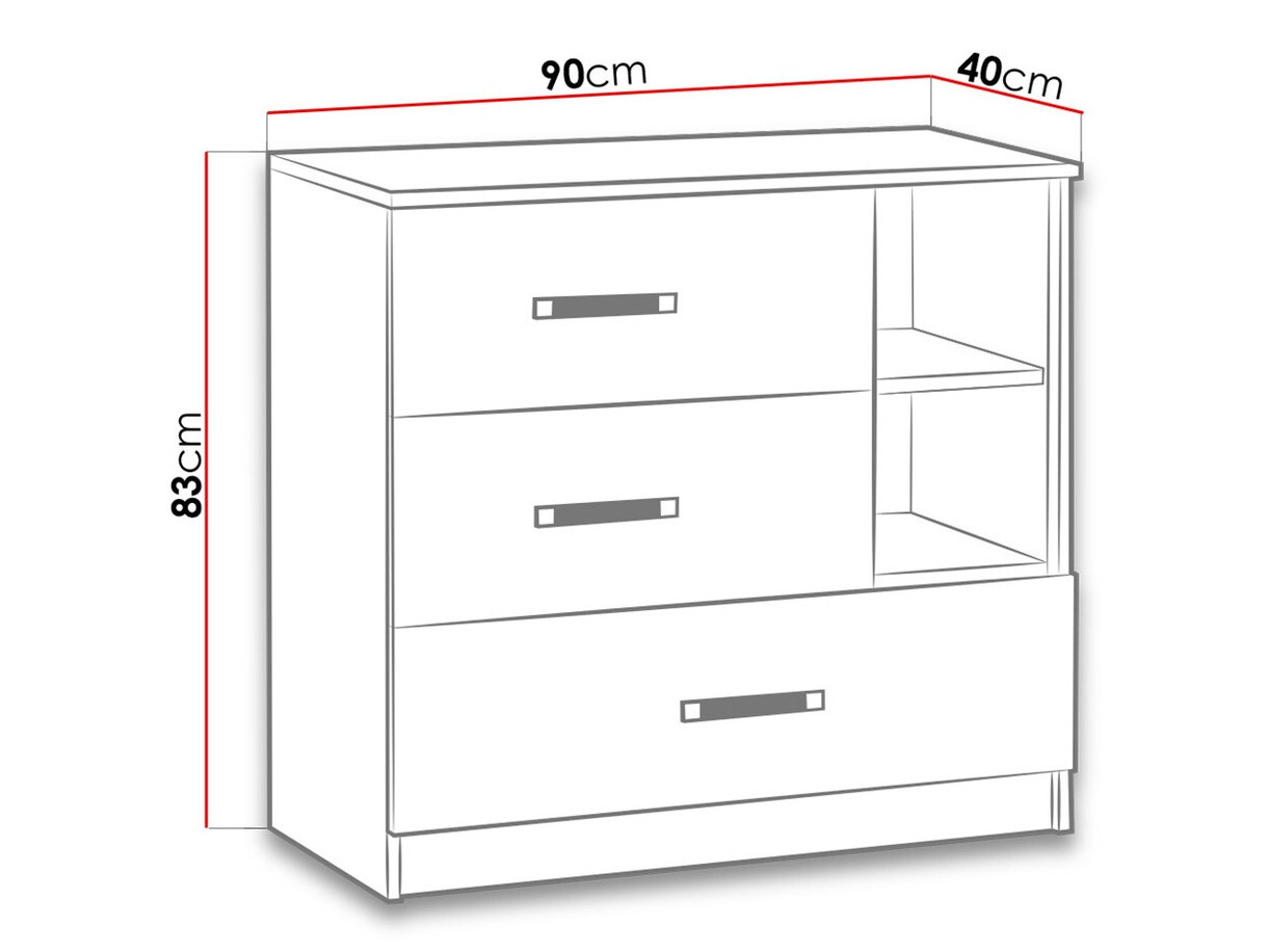 Kомод Lorlare 108 (Белый + Бирюзовый)