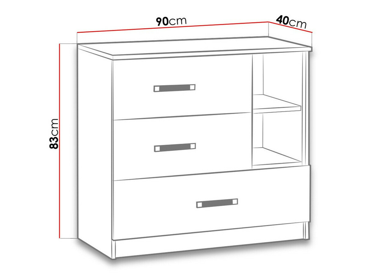 Kомод Lorlare 108 (Белый + Розовый)