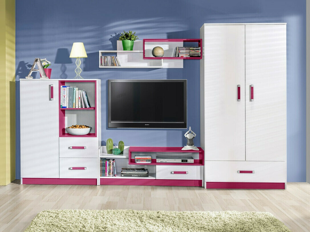 Kumode Lorlare 105 (Balts + Tumši rozā)