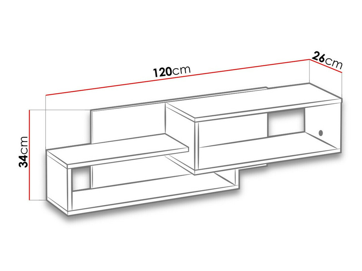 Настенная полка Lorlare 104 (Белый + Серый)