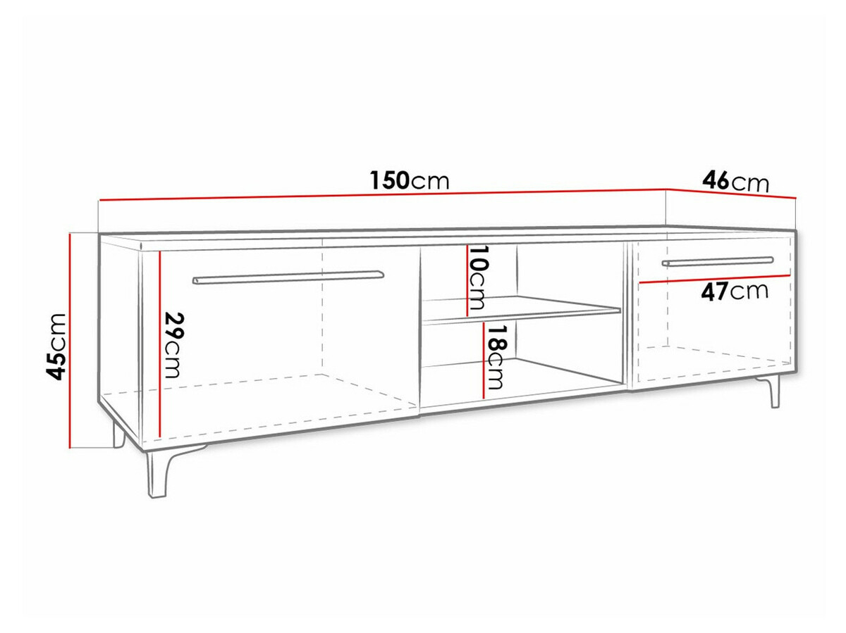 TV galds Nashville 120 (Balts + Glancēts balts)