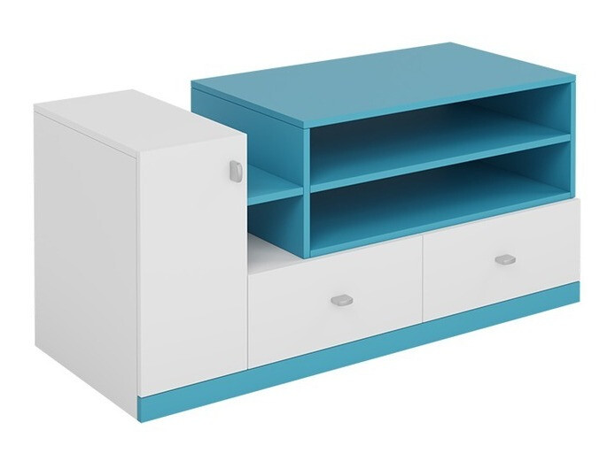 TV galds Omaha E111 (Balts + Tirkīzs)